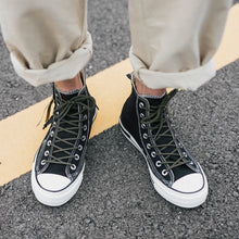 Load image into Gallery viewer, Couples Side Zipper Hip Top Canvas Shoes - Black - Abershoes