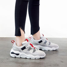 Load image into Gallery viewer, Women's Round Color Block Sneaker Shoes - Abershoes