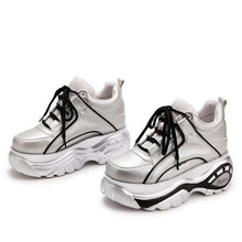 Load image into Gallery viewer, Women's Trendy Sliver/Black Platform Shoes - Abershoes