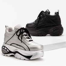 Load image into Gallery viewer, Women's Trendy Sliver/Black Platform Shoes - Abershoes
