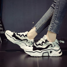 Load image into Gallery viewer, Women's Trendy Black/White Mesh Breathable Sneaker Shoes - Abershoes