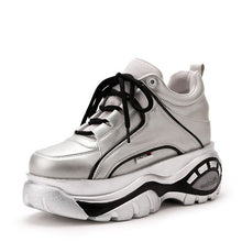 Load image into Gallery viewer, Women's Trendy Sliver/Black Platform Shoes - Abershoes