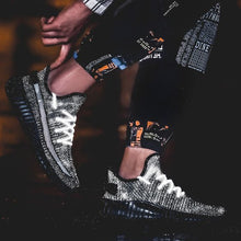 Load image into Gallery viewer, Men's Chic Black/White Star Shining Sneaker Shoes - Abershoes