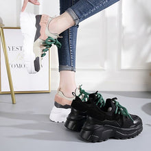 Load image into Gallery viewer, Chic Color Block Leather Dad Sneaker Shoes - Abershoes