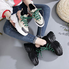 Load image into Gallery viewer, Chic Color Block Leather Dad Sneaker Shoes - Abershoes