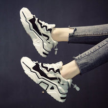 Load image into Gallery viewer, Women's Trendy Black/White Mesh Breathable Sneaker Shoes - Abershoes
