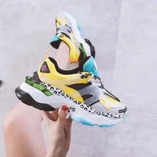 Load image into Gallery viewer, Women's Cool Color Block Dot Dad Sneaker Shoes - Abershoes