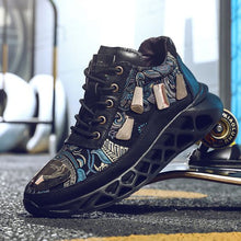 Load image into Gallery viewer, Men's Floral Print Color Block Sneaker Shoes - Abershoes