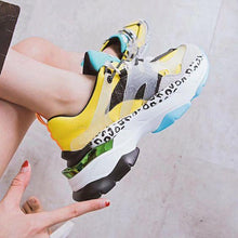 Load image into Gallery viewer, Women's Cool Color Block Dot Dad Sneaker Shoes - Abershoes