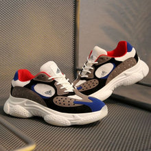 Load image into Gallery viewer, Men's Trendy Breathable Color Block Dad Sneaker Shoes - White Blue - Abershoes