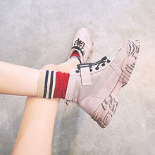 Load image into Gallery viewer, Women's Trendy British Martin Canvas Booties - Abershoes
