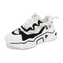 Load image into Gallery viewer, Women's Trendy Black/White Mesh Breathable Sneaker Shoes - Abershoes